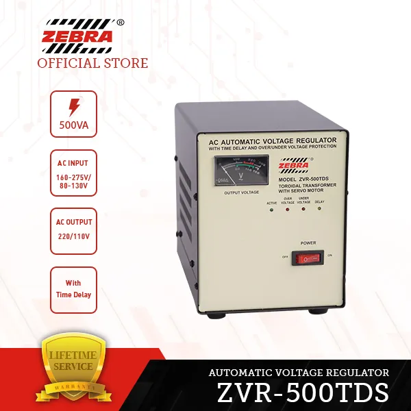 ZEBRA 500VA AVR AC With Time Delay Power Supply for Computer and