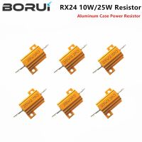 1PCS 10W 25W Aluminum Power Metal Shell Case Wirewound Resistor 0.01 ~ 30K 1 2 3 5 6 8 10 20 100 150 1K 10K ohm RX24 WATTY Electronics