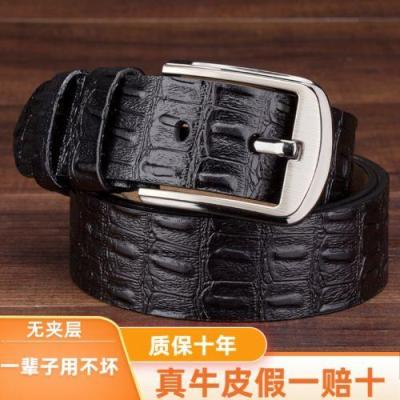 Quality goods the whole piece cowhide cutting crocodile grain belt real cowhide men belt man without interlayer vintage jeans