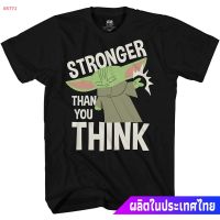 เสื้อยืดยอดนิยม Star Wars Mandolorian Mens Yoda Stronger Than You Think Cartoon Graphic Glow In The Dark T-Shirt For KiS-5XL