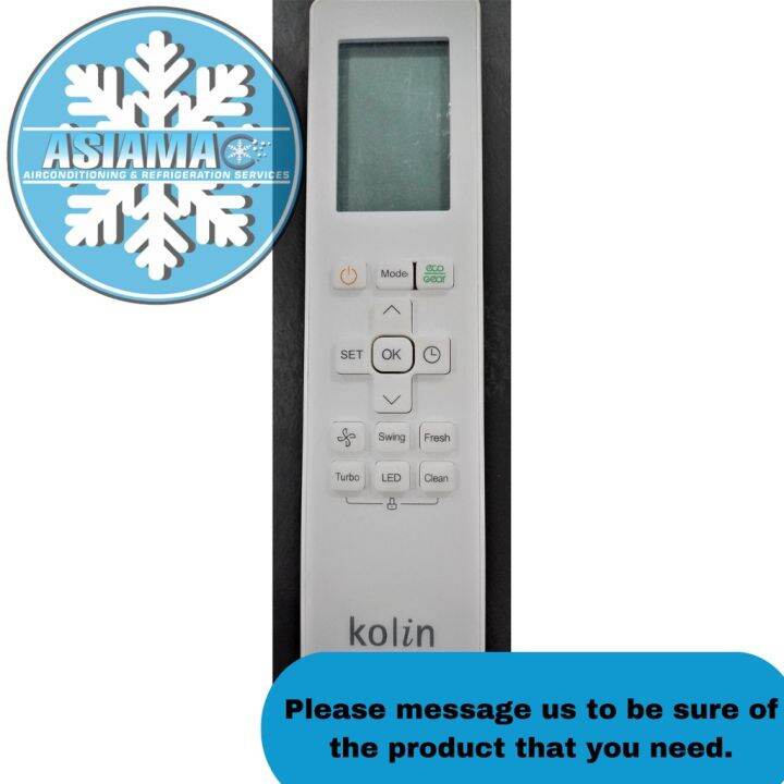 Kolin Aircon Remote Control Replacement Original Remote Control for Aircon Kolin Model: No. RG10A1 (G2S)/BGEF