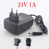 5.5Mm * 2.1Mm สวิตช์24W ปลั๊ก EU US เครื่องชาร์จอุปกรณ์อะแดปเตอร์ DC24V ผนังตัวแปลง220V 110V 1000ma ไฟ24V DC AC