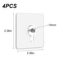 4ชิ้น/เซ็ตสติกเกอร์ไร้รอยต่อแบบโปร่งใสตะขอพลาสติกฟรีเจาะผนังห้องครัวเบ็ดแบบยึดติดเจาะฟรีอุปกรณ์ห้องน้ำ
