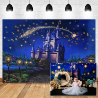 Castle Background for Photography Newborn Baby Birthday Photocall Background Photo Studio Flash Golden Stars Decoration