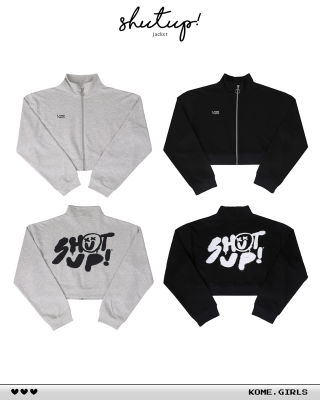 kome.girls เสื้อแจ็คเก็ตทรงครอป รุ่น Shxt up jacket