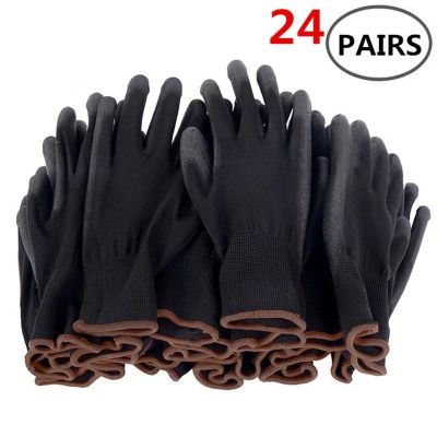 6-24 pairs of nitrile safety coated work gloves and palm mechanical obtained EN388