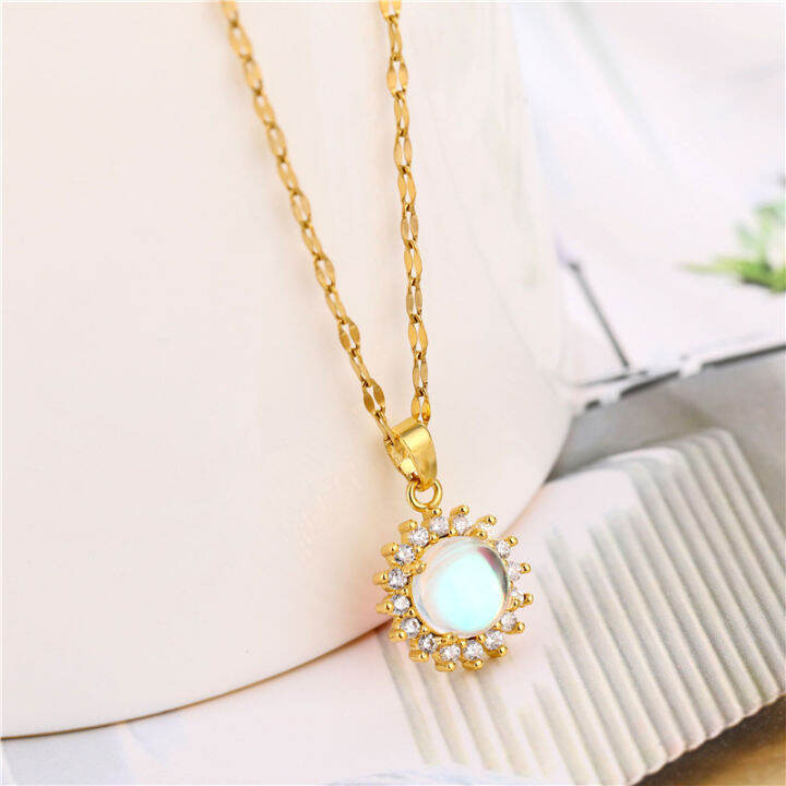 sweet-magic-colorful-sunflower-pendant-korean-fashion-choker-necklaces-for-women-cute-elegant-no-fade-stainless-steel-neck-chain