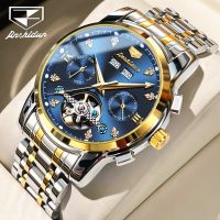 JSDUN 8942 Waterproof Fashion Watches For Men Stainless Steel Band Automatic Mechanical Men Wristwatches Calendar Small Second hand Week Display Month Display