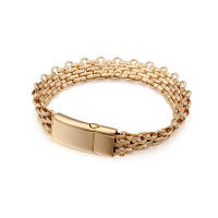 Fashion Men 316L Stainless Steel Bracelets 18K Gold Plated Buckle Bracelet