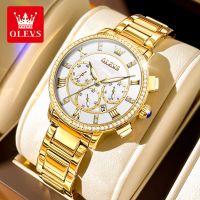 OLEVS Jam Tangan Perempuan Wanita Original Waterproof Quartz Movement Stainless Steel Chronograph Luminous Calendar Women Watch Business Fashion Classy 9976 【BYUE】