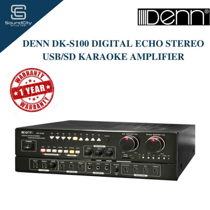 DENN DK-S100 Digital Echo Stereo USB/SD Karaoke Amplifier | Lazada