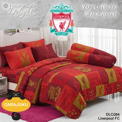 TULIP DELIGHT ชุดผ้าปูที่นอน+ผ้านวม 5 ฟุต ลิเวอร์พูล Liverpool DLC084 สีแดง (ชุด 6 ชิ้น) #ทิวลิป ผ้าปู ผ้าปูที่นอน ผ้าปูเตียง หงส์แดง ลิเวอร์