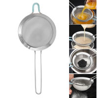 60 Mesh Fine Strainer Stainless Steel Handheld Flour Colander with Long Handle for Kitchen