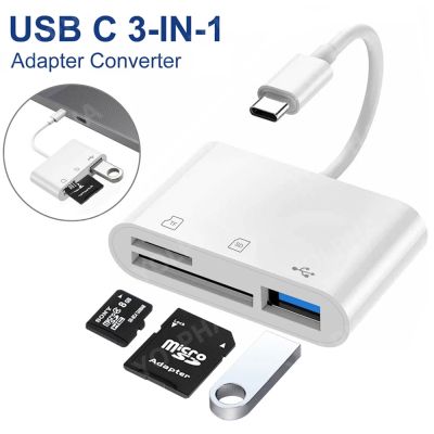 Card Reader Type C Adapter 3 In 1 SD TF Memory Card Adapter for IPad Huawei Camera Card Readers Data Converter OTG For Camera