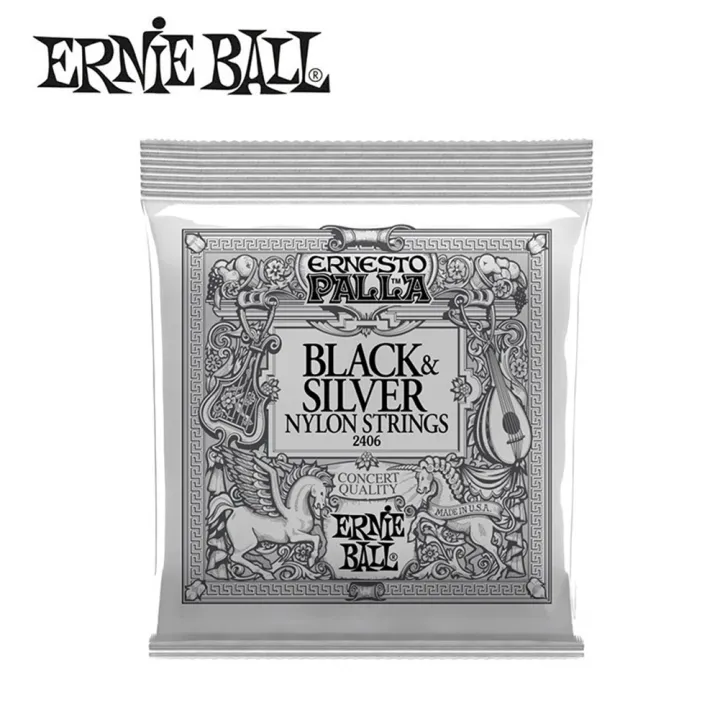 Ernie Ball Dây Đàn Guitar Cổ Điển Dây Nylon Trong Suốt & Đen 2043,2046,028-042