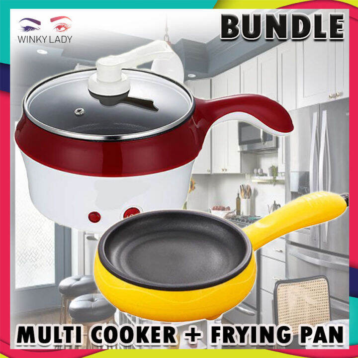 (BUNDLE) 1.2L Mini Multi Cooker Stainless Steel Grade Frying Pan Rice