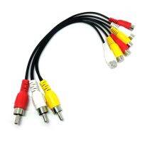 3RCA แจ็คตัวผู้ถึง6ตัวแยก RCA ตัวเมีย O Video TV DVD Adapter Cable