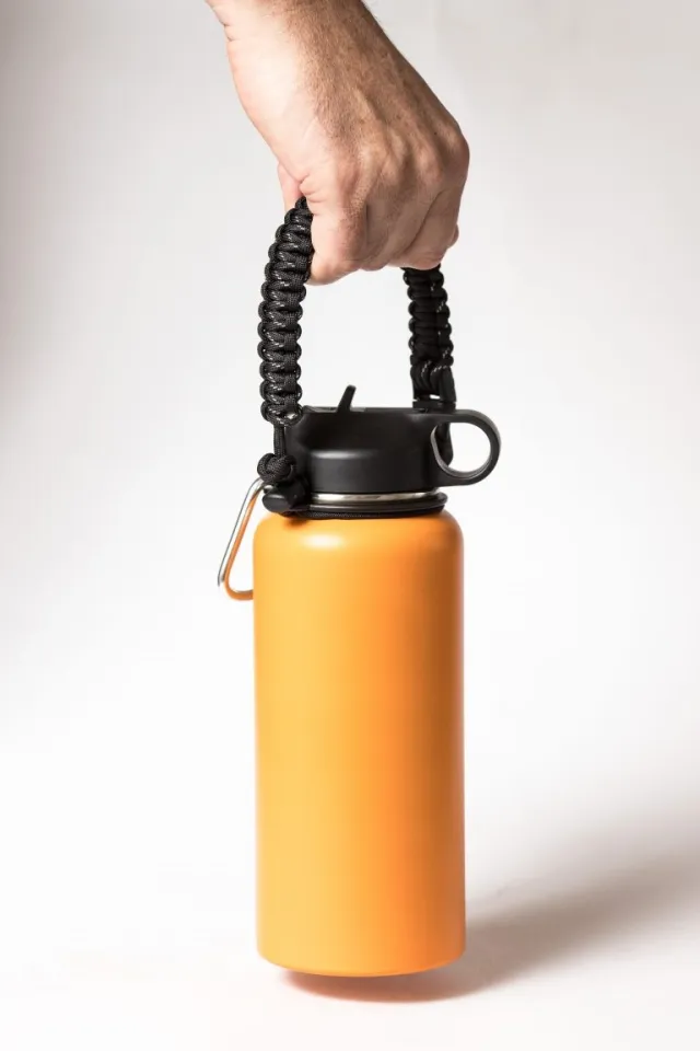 Gearproz Paracord Handle for Hydro Flask - Also Compatible with Iron Flask,  Thermoflask, Takeya 12 to 40 oz Water Bottles - Accessories with Survival  Cord Handle GRAY