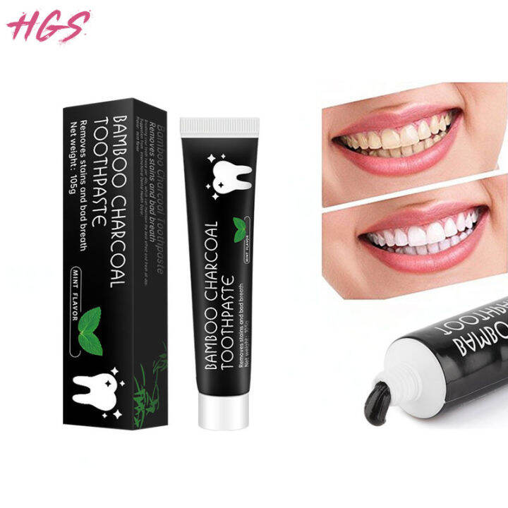 HGS 105g Teeth Whitening Toothpaste Bamboo Natural Activated Charcoal ...