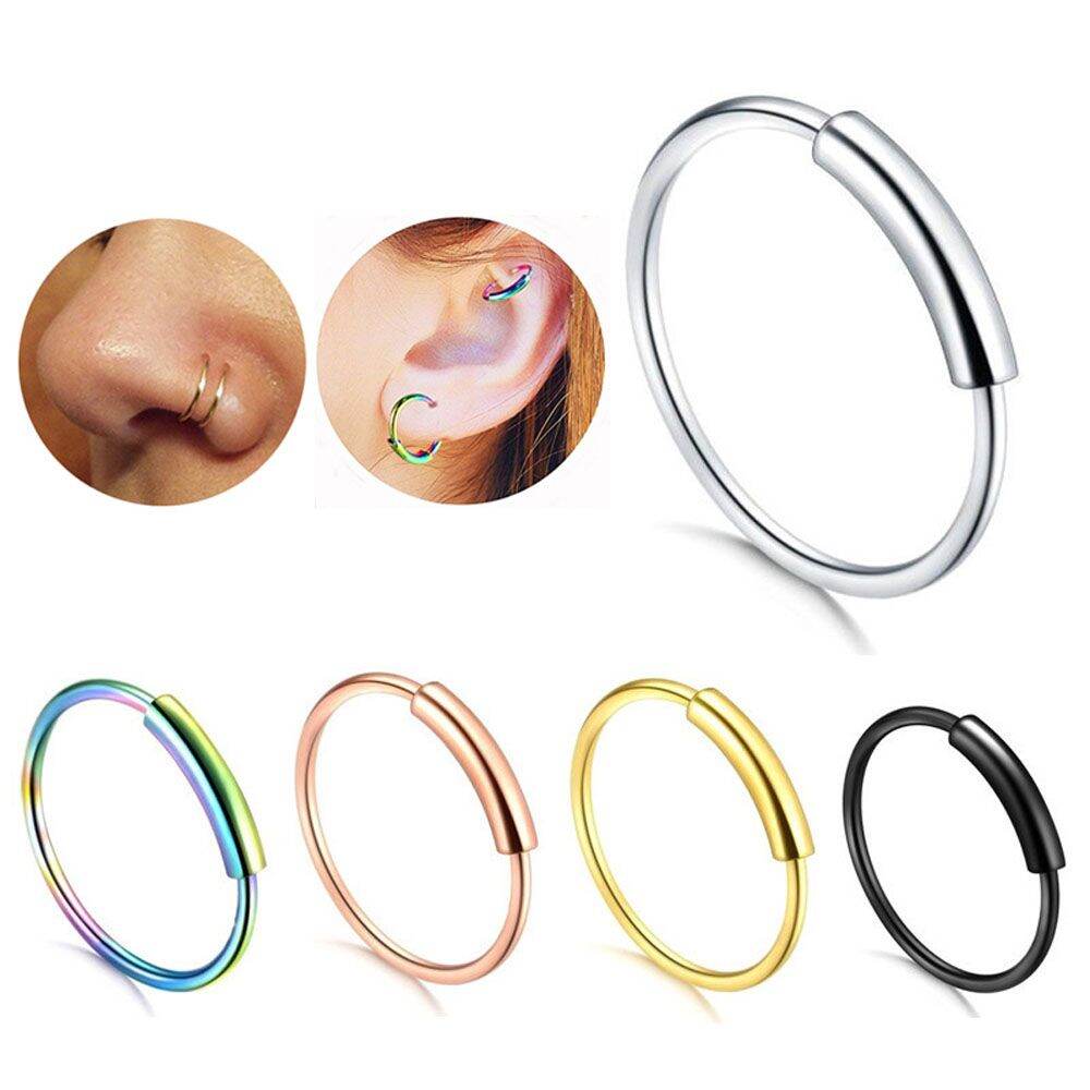 6 Color Nostril Hinged Nose ring Labret Geometric Fashion  Accessories Jewelry 