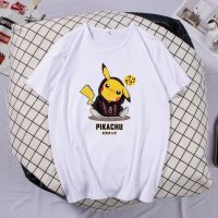 (S-5XL) เสื้อยืดพิมพ์ Pikachu,suspenders,บางส่วน,ระบายอากาศ,ดูดซับเหงื่อ,เสื้อยืดลำลองสำหรับบุรุษ,ท็อปส์ซูผู้ชาย,ท็อปส์เป็นกลาง,เสื้อ,เสื้อยืดสตรี,เสื้อ,เสื้อตัวใหญ่พิเศษ