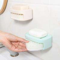 Sponge Wipe And Drain Box With No Marks Or Holes Double Soap Rack Storage Layer K7S9