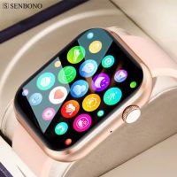 ZZOOI SENBONO 2023 New Womens Smart Watch Bluetooth Call Sport Watch Music Player Fitness Tracker Heart Rate Smartwatch Women Men+BOX