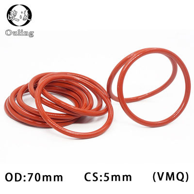 【2023】Red Silicon Ring SiliconeVMQ O ring CS5mm Thickness ODmm Sealing Rubber O-ring Seal Rings Strip Gasket Sanitary Washer