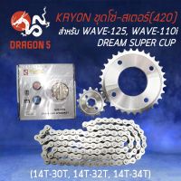 ( โปรสุดคุ้ม... ) KRYON ชุดโซ่สเตอร์ เลส (420) WAVE125, WAVE110i, WAVE125i, MSX สุดคุ้ม เฟือง โซ่ แค ต ตา ล็อก เฟือง โซ่ เฟือง ขับ โซ่ เฟือง โซ่ คู่