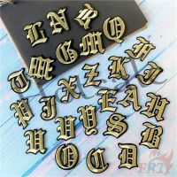 【hot sale】 ♂❈ B15 ☸ Old English Letters - Gold Iron-on Patch ☸ 1Pc Diy Iron on/Sew on Badges Patches