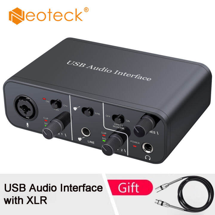Neoteck USB Audio Interface with XLR, Line Inputs, 48V Phantom Power