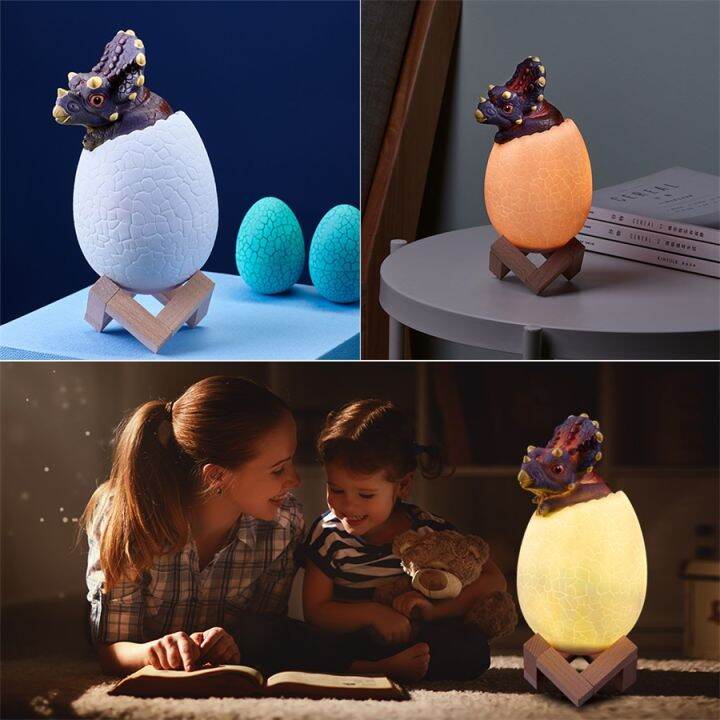 dinosaur-led-night-light-16-colors-3d-printed-touch-sensor-triceratops-egg-bedside-lamp-remote-control-toy-rechargeable-light