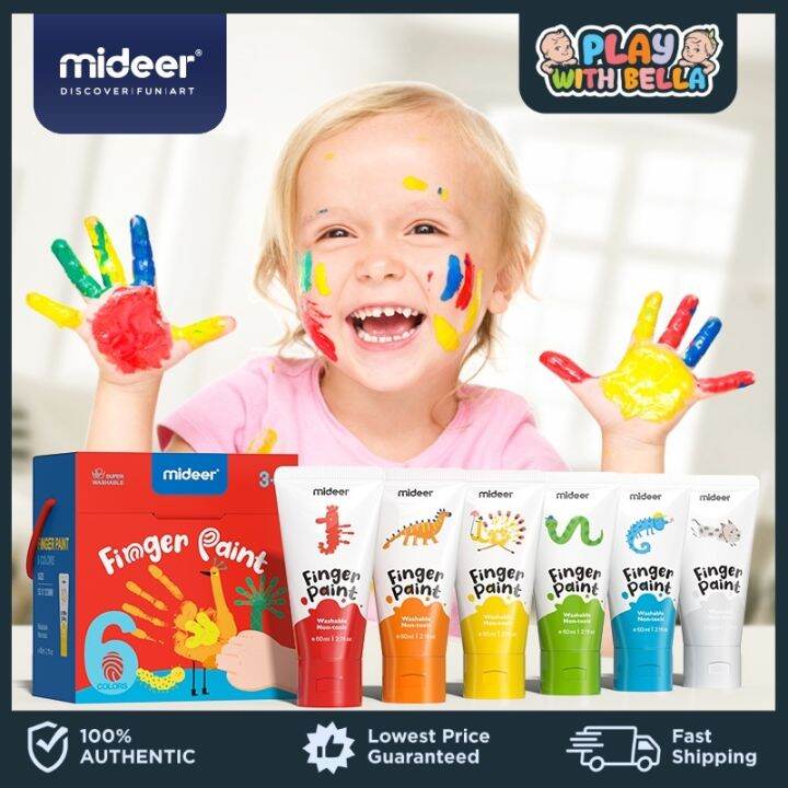 MiDeer Finger Paint 6/12 Colors (Designed to Stimulate Brain