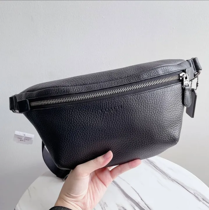 Original Coach Grade Belt Bag in Black Pebble Leather C1413 | Lazada PH