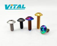 1ชิ้น Vitaltitanium เกรด5สายฟ้าร่มหัว M6 X 12 15 20 25มมหกเหลี่ยมสกรูใน1.0สนามสกรูไททาเนียมเงิน Ti เผาสีฟ้าสีดำทอง