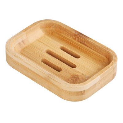 100pcs Bamboo Soap Dishes Tray Holder Storage Soap Rack Plate Box Container Bathroom Soap Box Soap Dishes