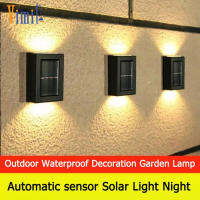 Vimite ไฟโซล่าเซล Led Solar Light Outdoor โคมไฟกันน้ำ ไฟอัตโนมัติ โคมไฟติดผนัง Up And Down Lighting ไฟตกแต่งสวน ไ ฟถนนโซล่าเซล for ไฟติดบ้าน House Fence ไฟตกแต่ง