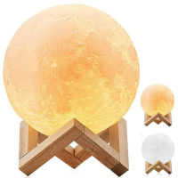 Full Moon Lamp 3D LED Night Modern Floor Lamp Dimmable Touch Control Brightness USB Charging Warm Light Moon Lamp For Bedroom