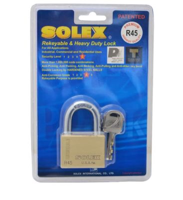 กุญแจล๊อคประตู กุญแจโซเล็กแท้  กุญแจ solex แท้ กุญแจ solex กุญแจล๊อคบ้าน  กุญแจ solex 40 กุญแจ solex 50 ทองเหลืองแท้ มีขนาด 40,45,50mm