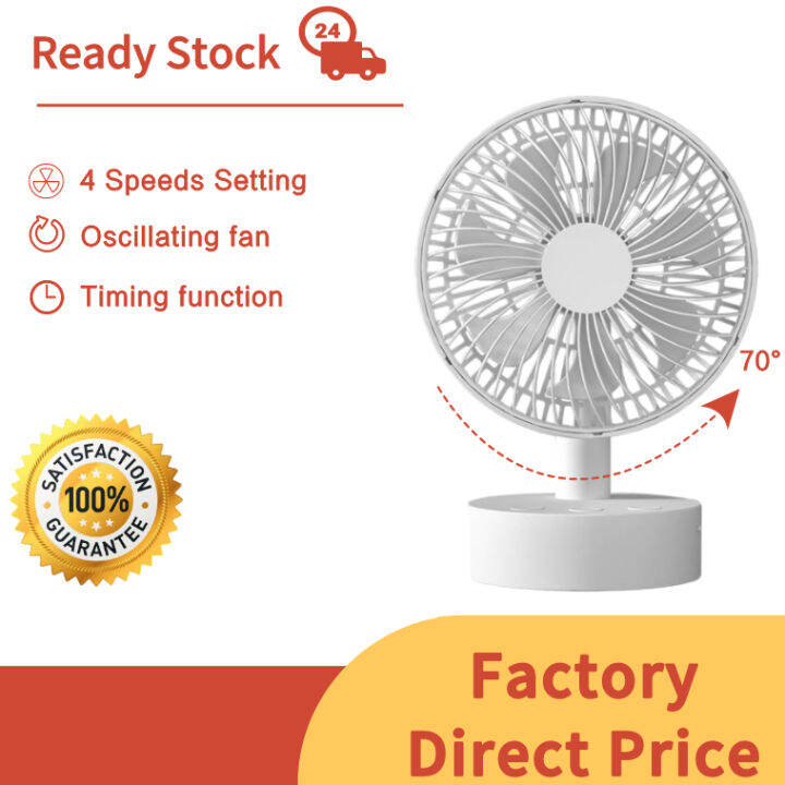 KasyDoff Mini Oscillating Fan Portable BatteryOperated Table Fan with