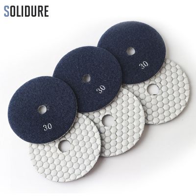 3pcs/set Grit 30 4 inch 100mm dry diamond polishing pads for dry or wet polishing granitemarble engineered stone and concrete