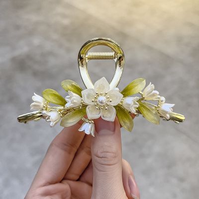 New fashion pearl flower hairpin, shark clip, hairpin at the back of the head beautiful hair accessories