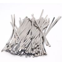 10Pcs SS304 Stainless Steel Cable Ties Width 4.6mm Self locking Zip Exhaust Wrap Coated Metal Straps Marine Wiring Harness