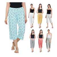 Women 34 Cotton Long Pant Random Designs (M-XXL) Seluar Dewasa Perempuan Tiga Suku Kain Lembut Corak Bunga Belang