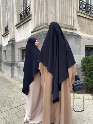 【YF】 Muslim Long Khimar Nida Triangle Prayer Scarf for Women Clothing Jilab Hijabs Ramadan Eid Dubai Turkey Headscarf