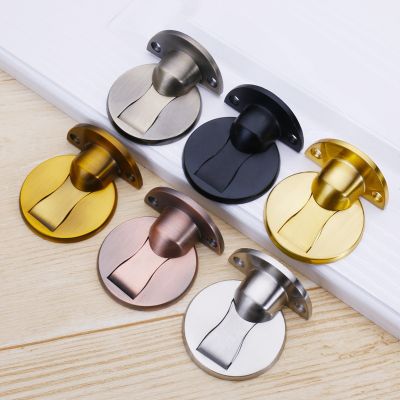 Stainless Steel Invisible Magnetic Door Stopper Punch-free Windproof Mechanical Self-locking Door Stop Door Stopper Door Hardware Locks