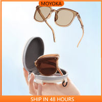 MOYOKA Sunglassesแว่นกันแดดหญิง แว่นกันแดดพับได้ของผู้หญิงแนวเรโทรสุดชิคทรงกลมทันสมัยสำหรับใช้ตกแต่งแว่นตากันแดดผญแว่นกันแดดชาย Sunglasses Men