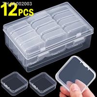 ┋○ 6/12pcs Square Plastic Storage Box Jewelry Container Transparent Square Box Case Organizer Packaging for Jewelry Beads Earrings