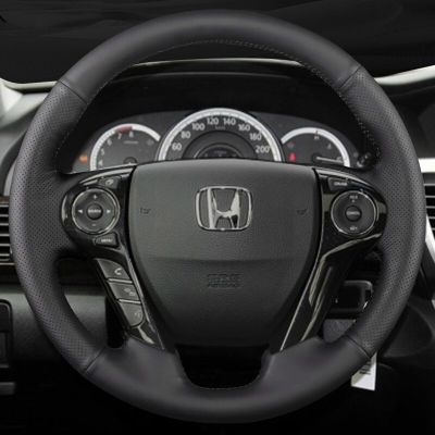 2013-2015 Crosstour 2017 2016 2015 2014 2013 9 Accord Honda สำหรับใส่100% หนังแท้ฝาครอบพวงมาลัยรถแต่งได้