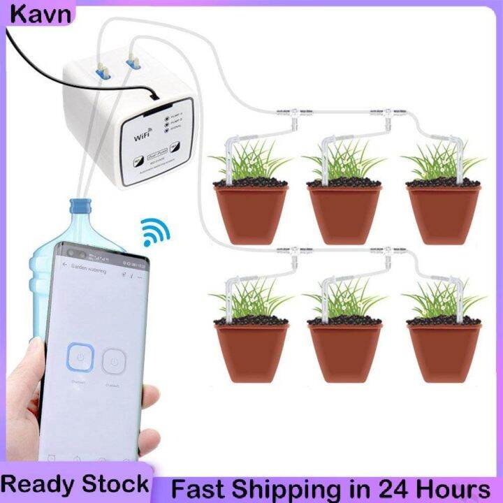 Wifi Double Pump Smart Watering System Smart Self Watering Timer Device